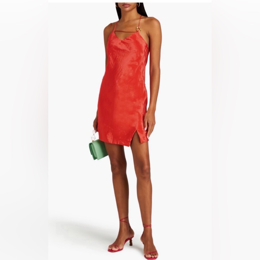 Rejina Pyo Satin Coral Slip Dress